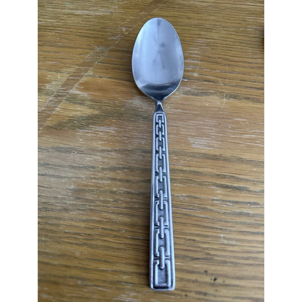 Supreme Cutlery Chain Link Pattern MCM Stainless Japan Flatware Lot Of 11 Spoons